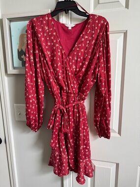 Lauren Conrad Floral Long Sleeve Wrap Dress